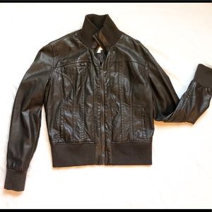 Brown faux leather jacket